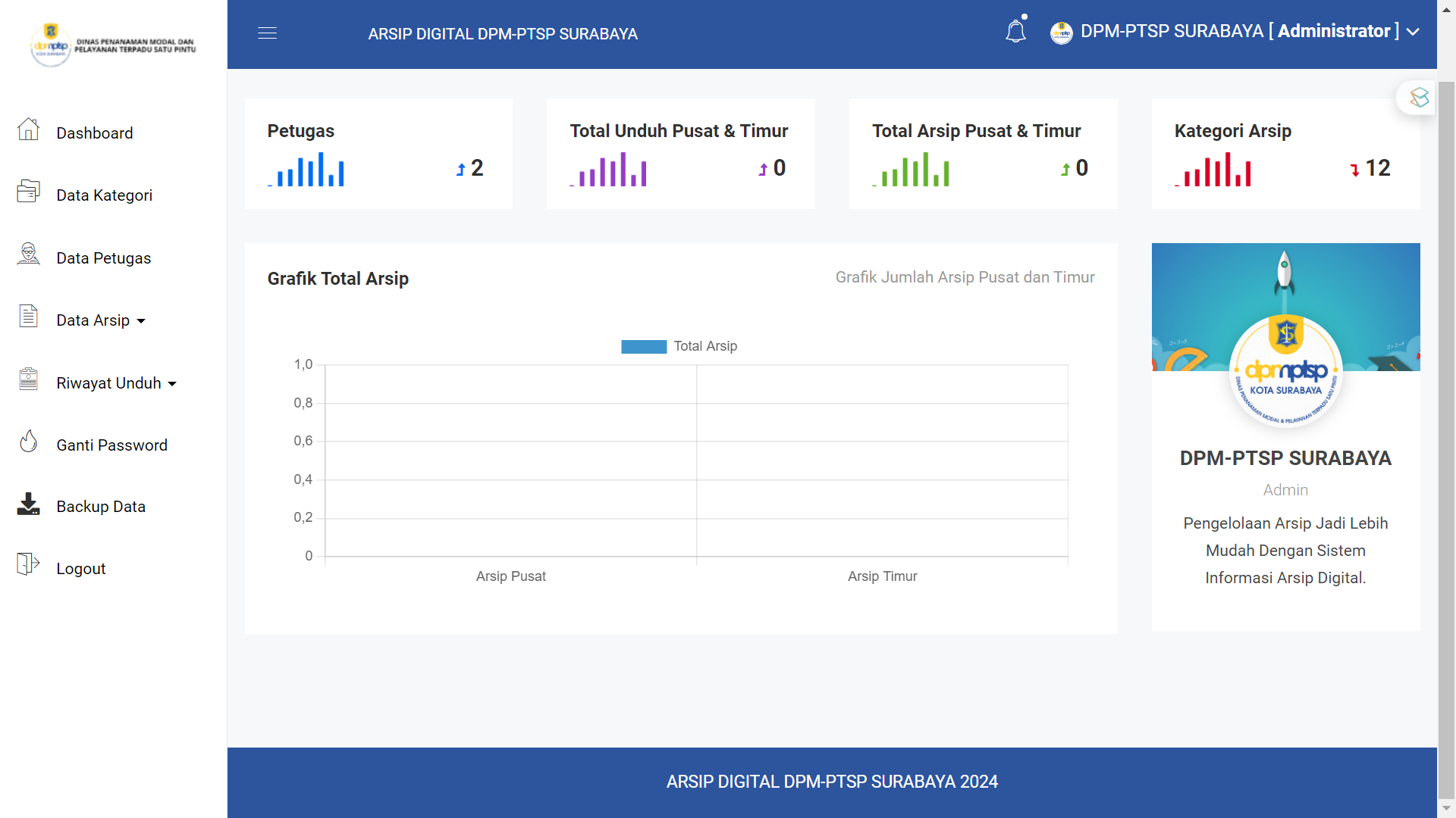 Digital archives website screenshot