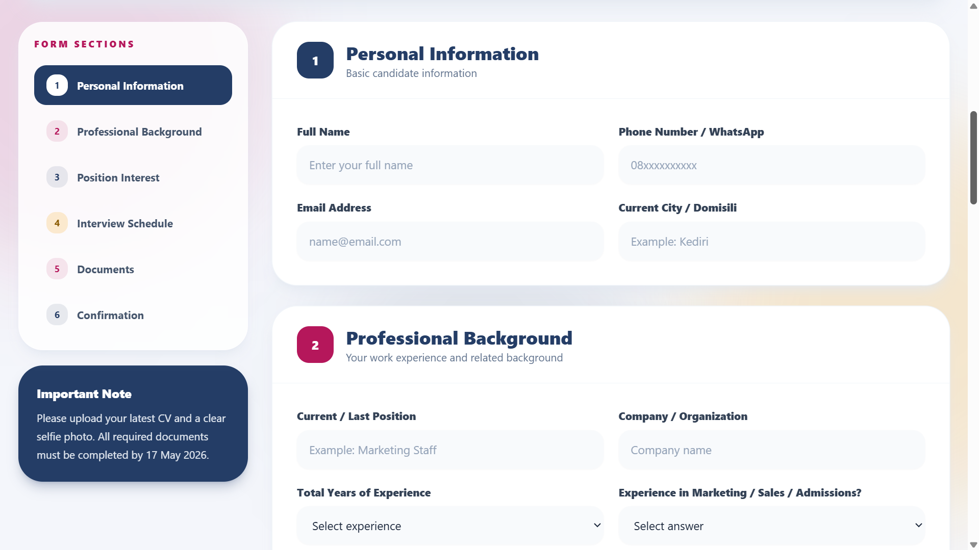Career recruitment website job vacancy screenshot