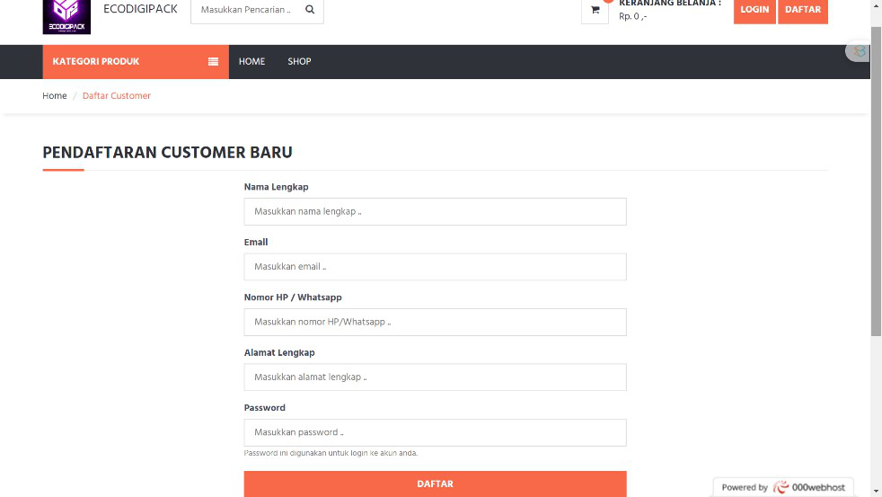 Website E-Commerce screenshot