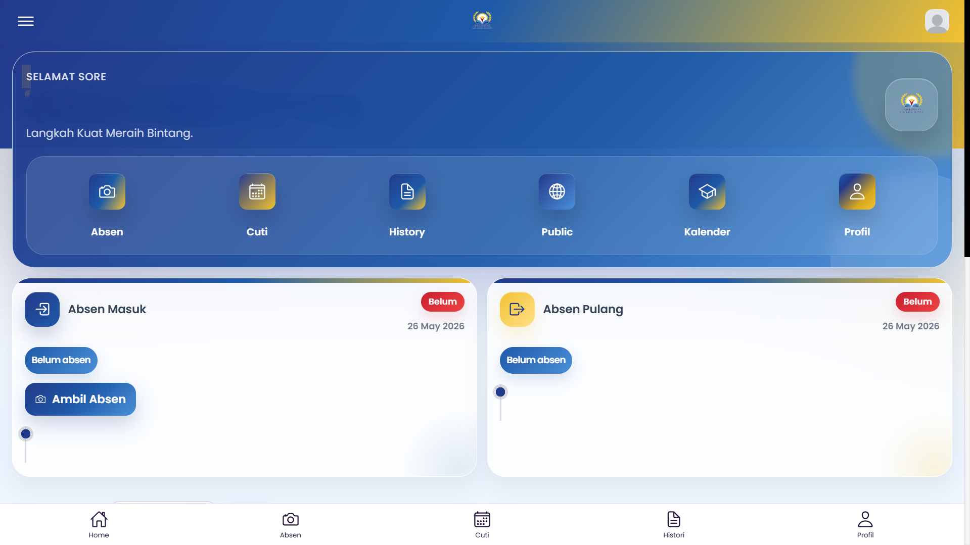 Universitas Cahaya Surya attendance data screenshot