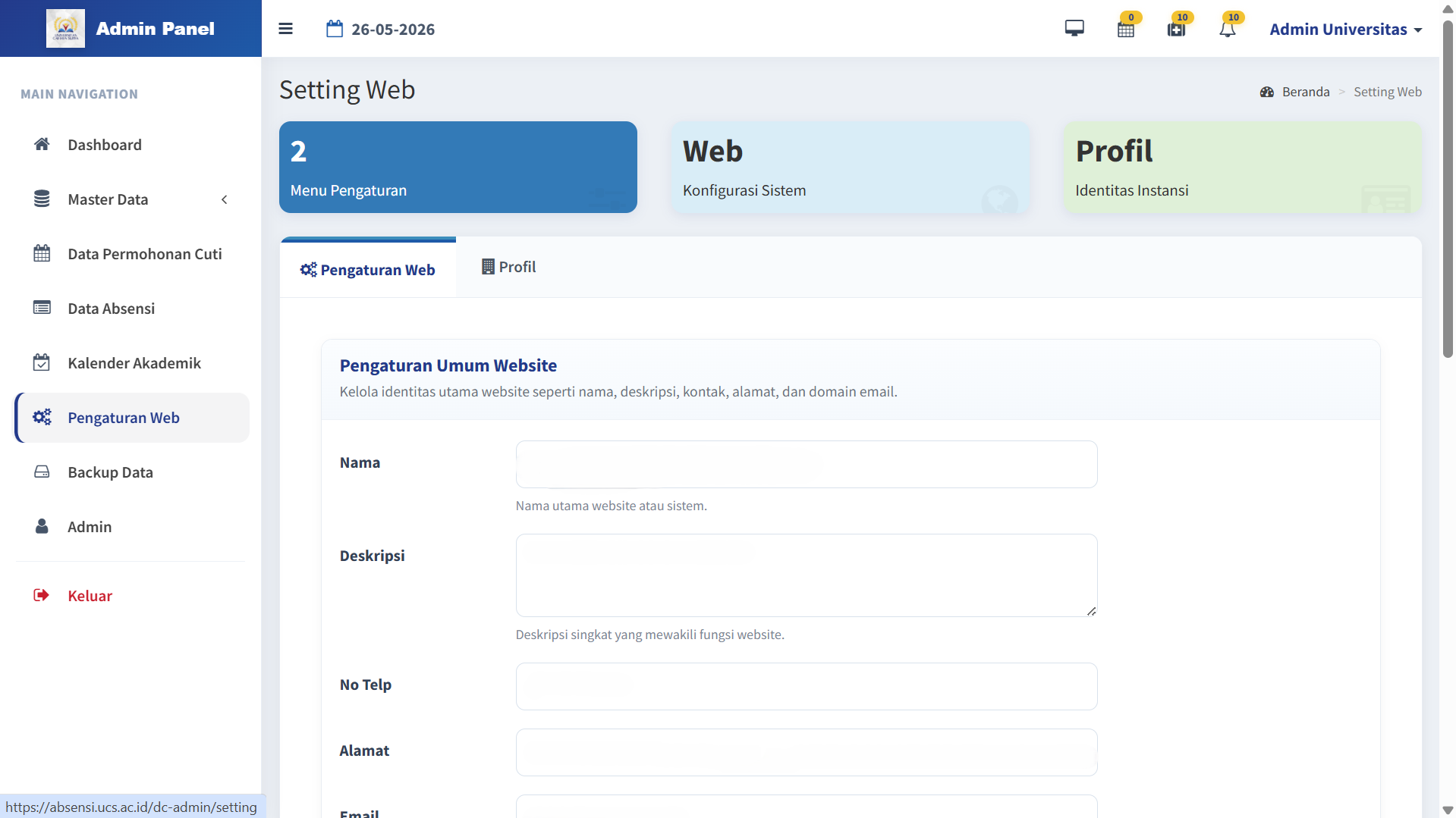 Universitas Cahaya Surya attendance system screenshot 20